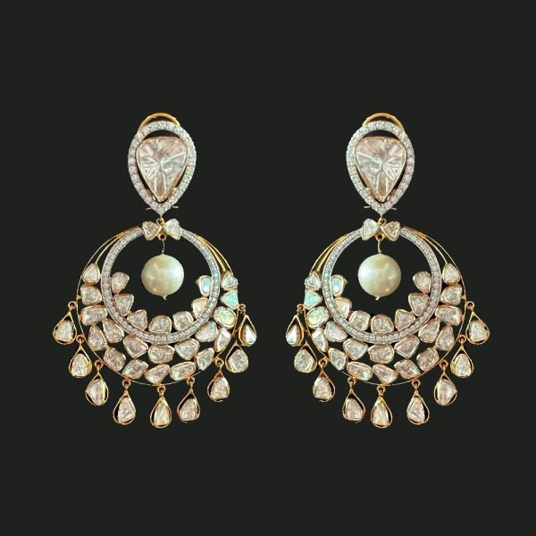 21 ctw. Moissanite Diamond Chand Bali Earrings