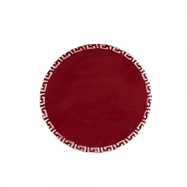 Designer BandhGala Buttons in .925 Silver - Burgundy Enamel