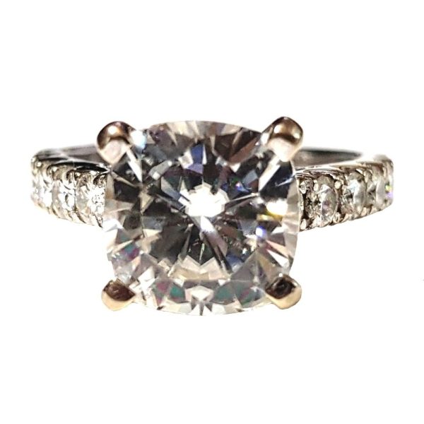4 ctw. Cushion Shape Moissanite Diamond Ring