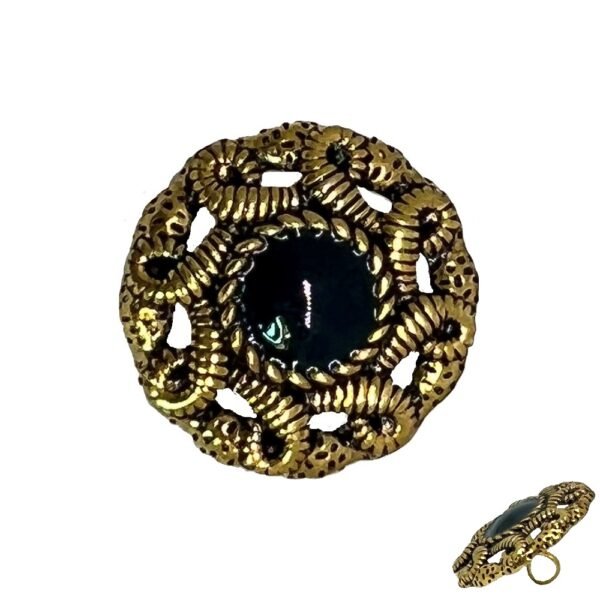 BandhGala Buttons - Antique Rope Design with Oxidized Gold Plating