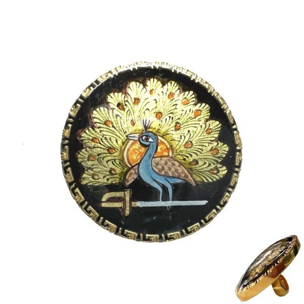 Mayo College Hand Painted Mayoor Buttons with Designer Border