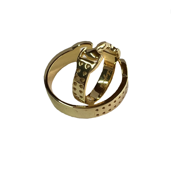 Celebrity Collection - Horse Saddle Him & Her Gold Wedding Bands