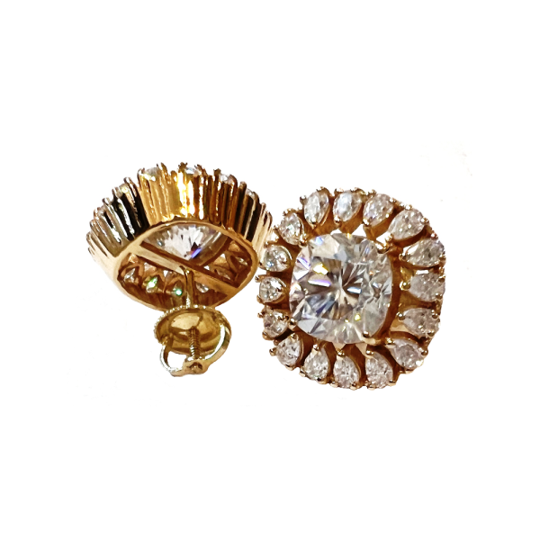 6.40 ctw. Lab Grown Diamond Cushion and Pears Studs