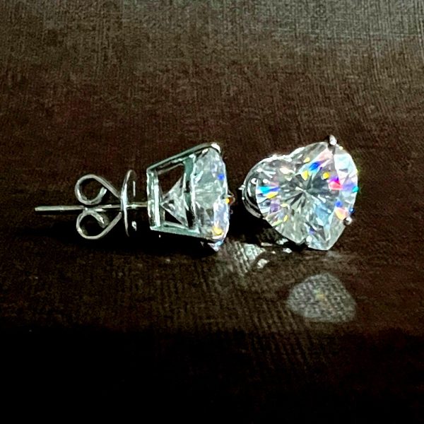 7 ctw. Solitaire Heart Shape Lab Grown Diamond Studs