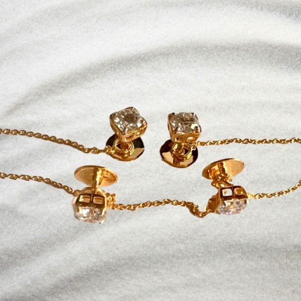 Stunning Solitaire Kurta Buttons Studded With Moissanite Diamonds