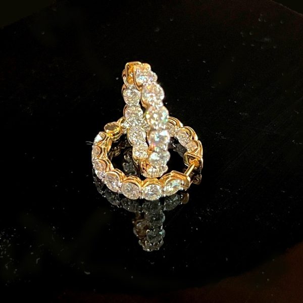 8 ctw. Moissanite Diamond Inside Outside Hoop Earrings