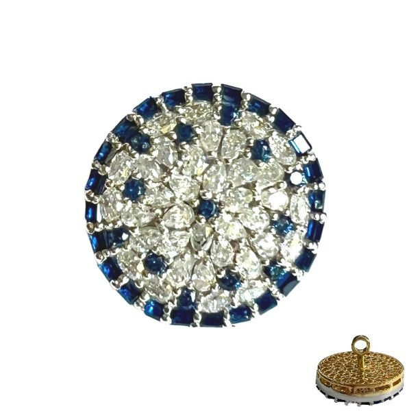 Designer Two Tone Sapphire & Diamond Bandhgala Buttons