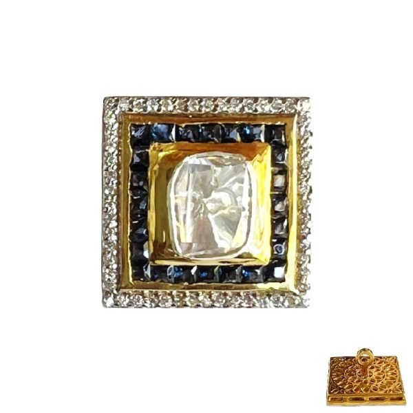 Designer Polki Studded Square Sherwani Buttons