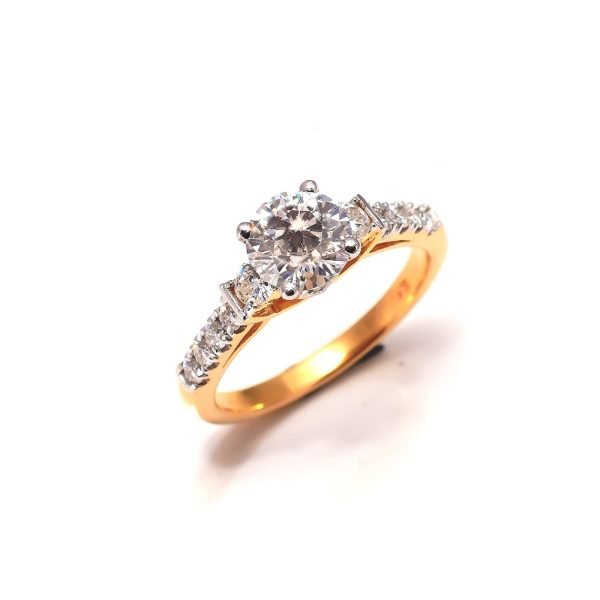1.70 Ctw. Moissanite Diamond Cocktail Ring in 14k Yellow Gold