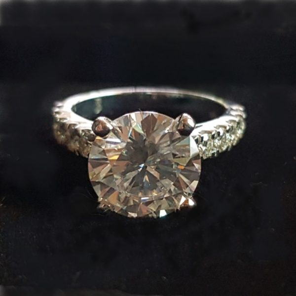 4.1 ct. Designer Lab Grown Diamond Ring in 14k White Gold