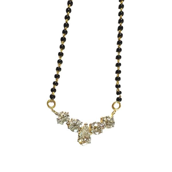 Pear and Round Lab Grown Diamond Mangalsutra (Copy)