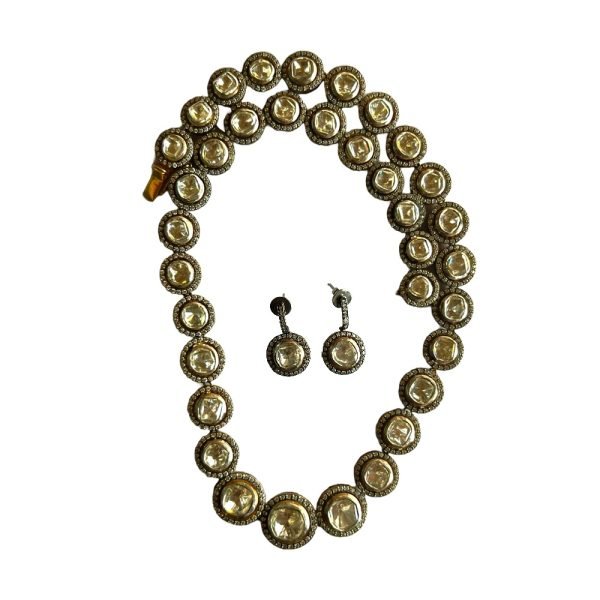 23 Ct. Lab Grown Diamond Polki Single Line Necklace