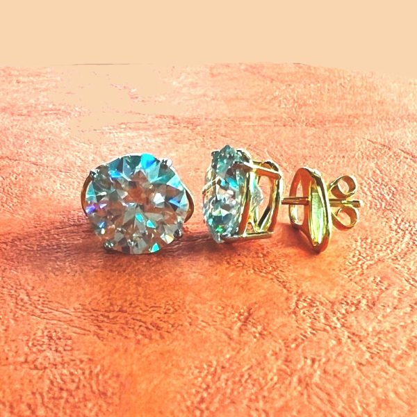 6ct Round Moissanite Diamond Solitaire Studs