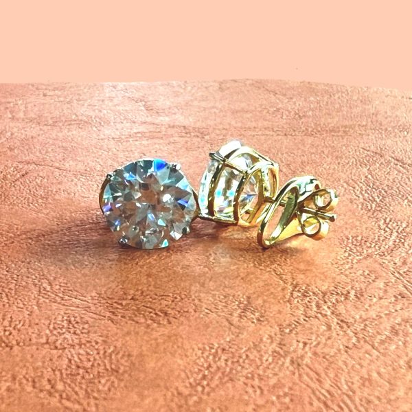 6ct Round Lab Grown Diamond Solitaire Studs