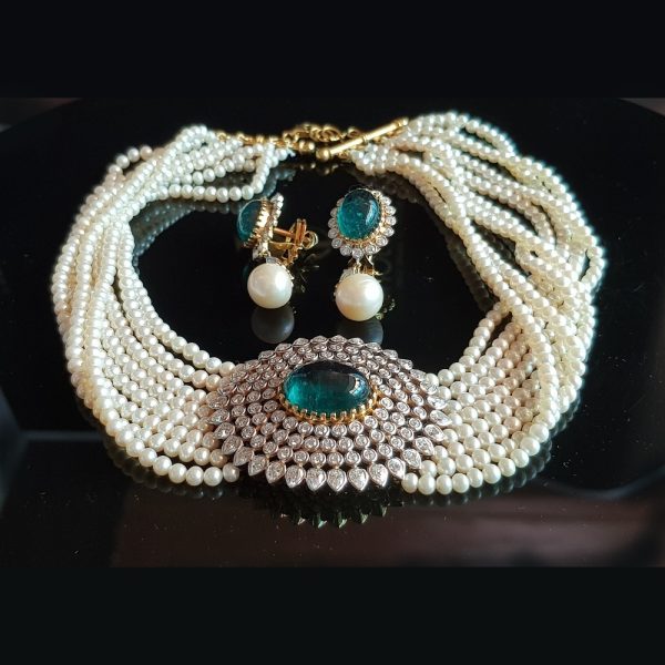 Celebrity Collection – Lab Grown Diamond & Pearls Choker Set