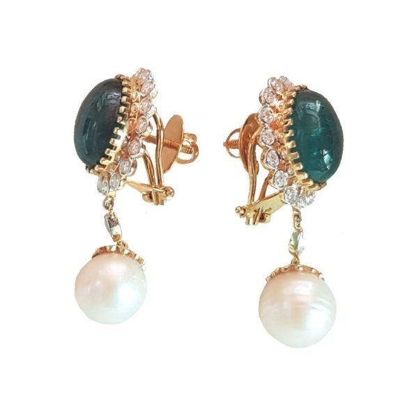 Celebrity Collection – Moissanite Diamond & Pearls Earrings