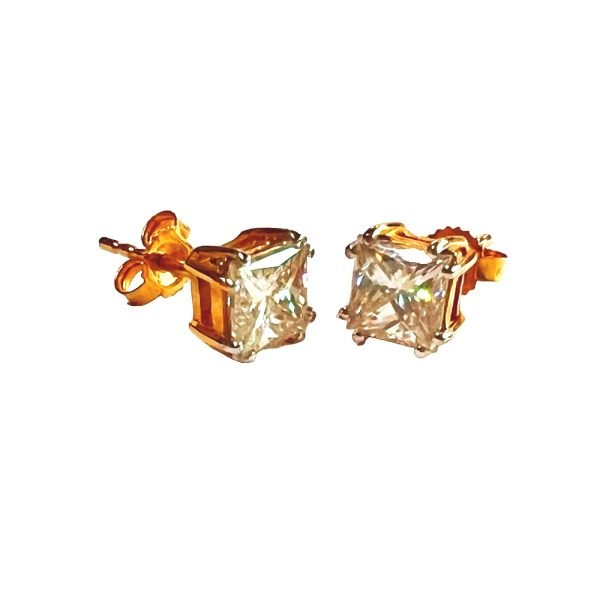 Square Solitaire Studs - Lab Grown Diamonds