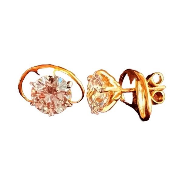 5ct Round Moissanite Diamond Solitaire Studs