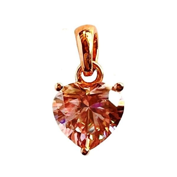 Heart Shape Pink Moissanite Diamond Solitaire Pendant