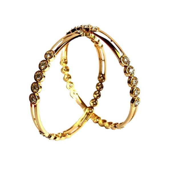 6 ctw. Moissanite Diamond Designer Bangle Pair