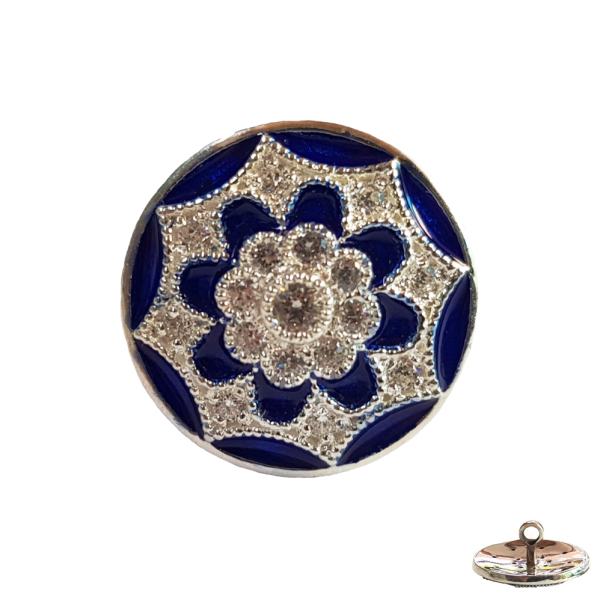 Royal Buttons for Sherwani - Studded With Swarovskis – Blue Enamel