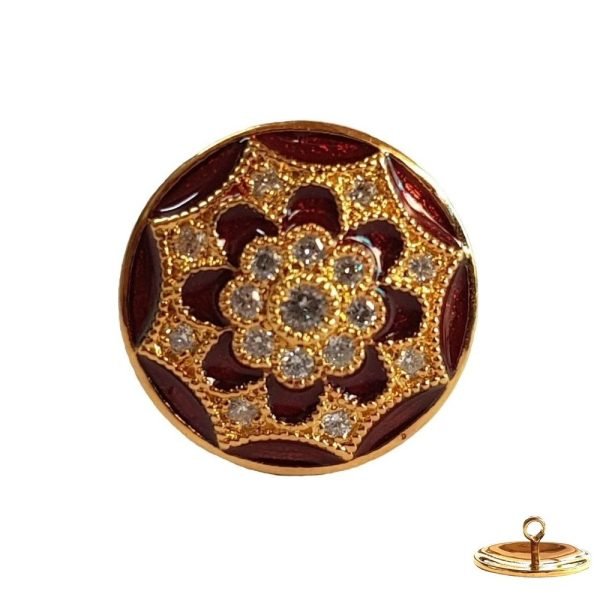 Royal Buttons for Sherwani - Studded With Swarovskis – Maroon Enamel