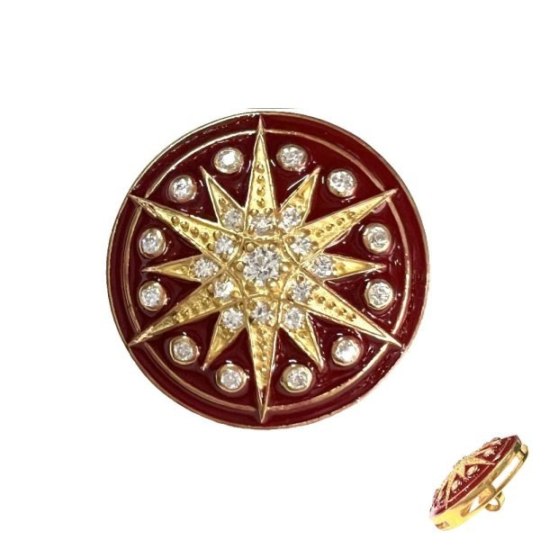 BandhGala Buttons - Star Design with Swarovskis and Enamel