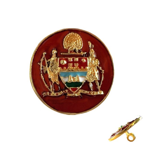 Mayo College Coat of Arms Buttons in Silver – Burgundy Enamel