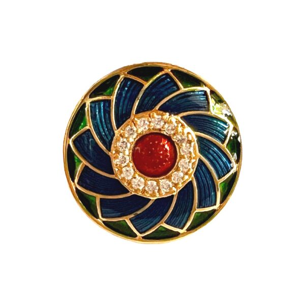 Red n Blue Enamel Floral Sherwani Buttons