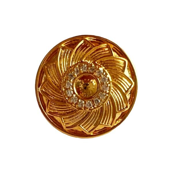Designer Gold Floral Sherwani Button with Swarovski Accents