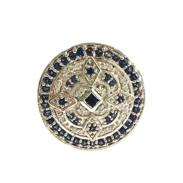 Designer Two Tone Sapphire & Diamond Sherwani Buttons