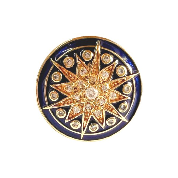Star Design Sherwani Buttons - Blue Enamel