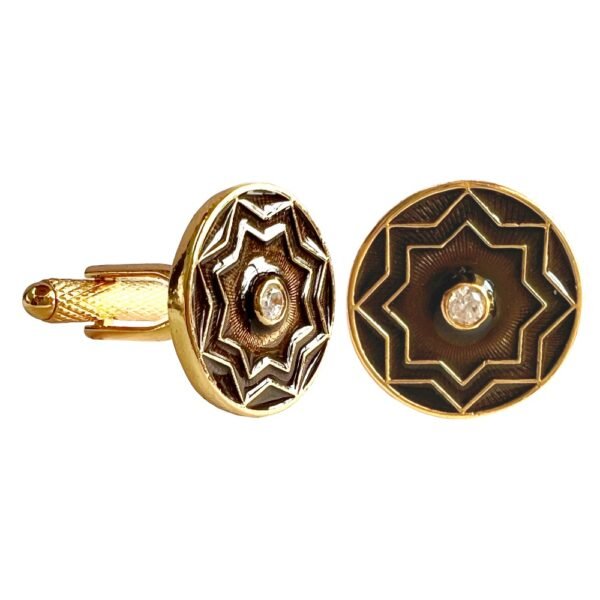 Celestial Radiance Cufflinks in Smokey Enamel