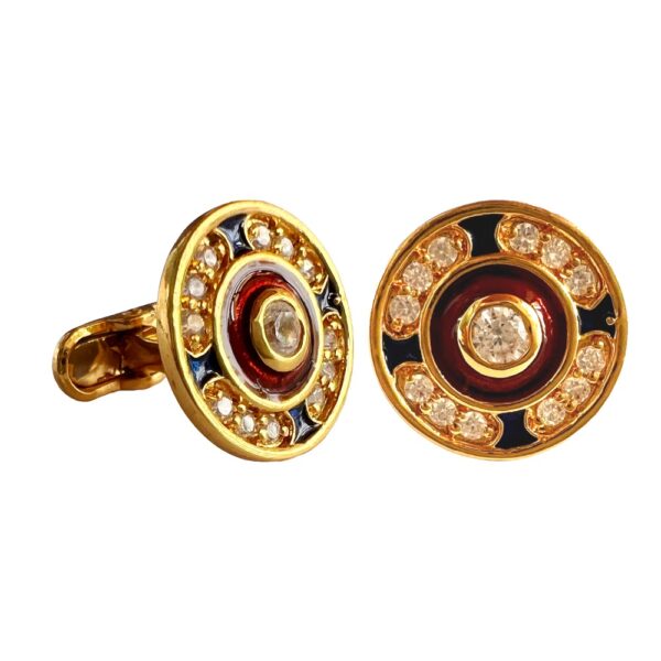 Celestial Orbit Red n Black Enamel Cufflinks