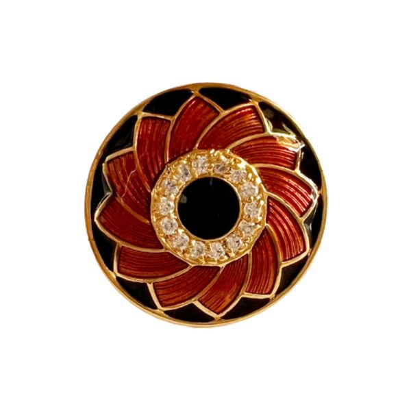 Red n Black Enamel Floral Sherwani Buttons