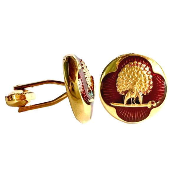 Regal Maroon & Gold Mayoor Cufflinks