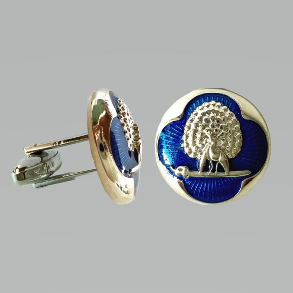 Regal Blue & Silver Mayoor Cufflinks