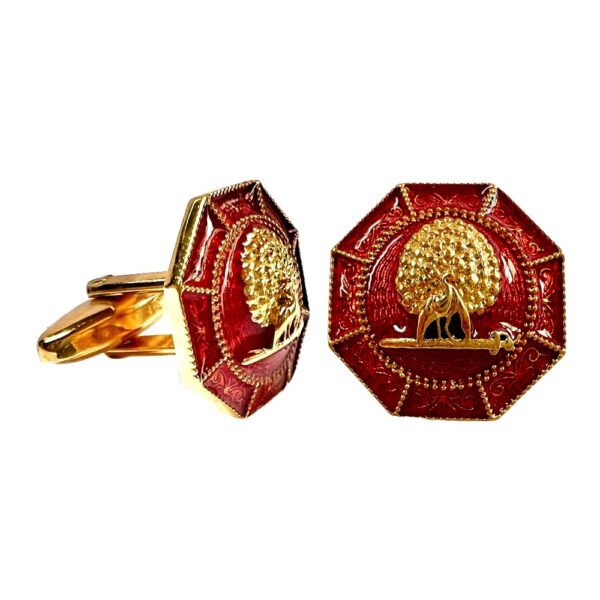 Majestic Octagon Mayoor Cufflinks - Maroon