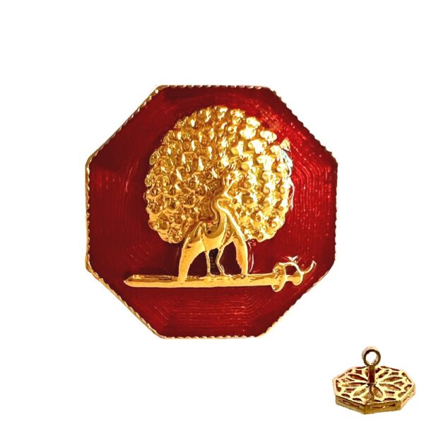 Octagonal Mayoor Crest Buttons - Maroon