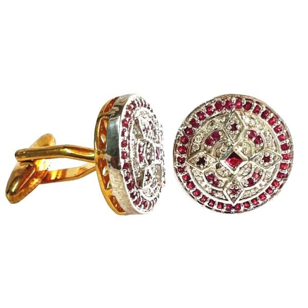 Designer Two Tone Ruby & Diamond Cufflinks