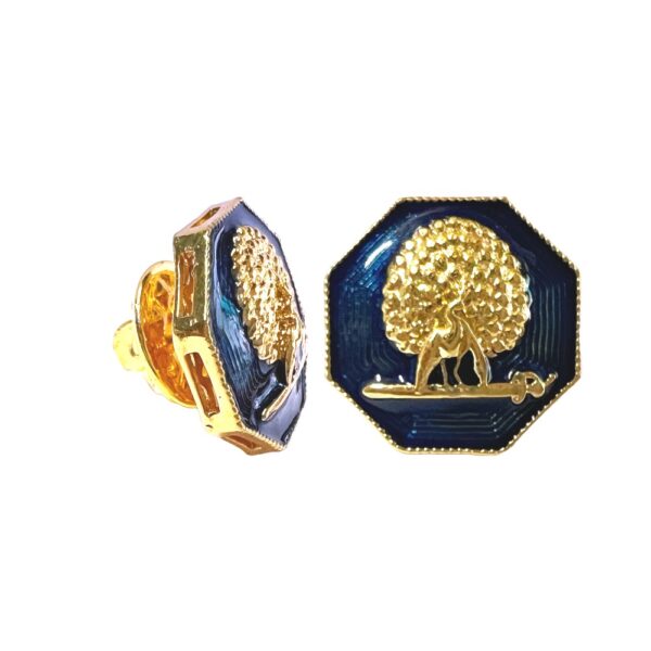 Octagonal Mayoor Crest Lapel Pin - Blue
