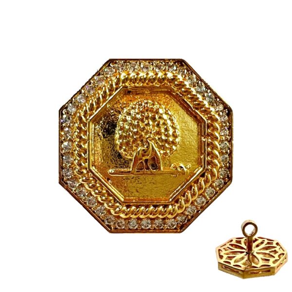 Mayo Octagon Gems Studded Mayoor Buttons - Golden
