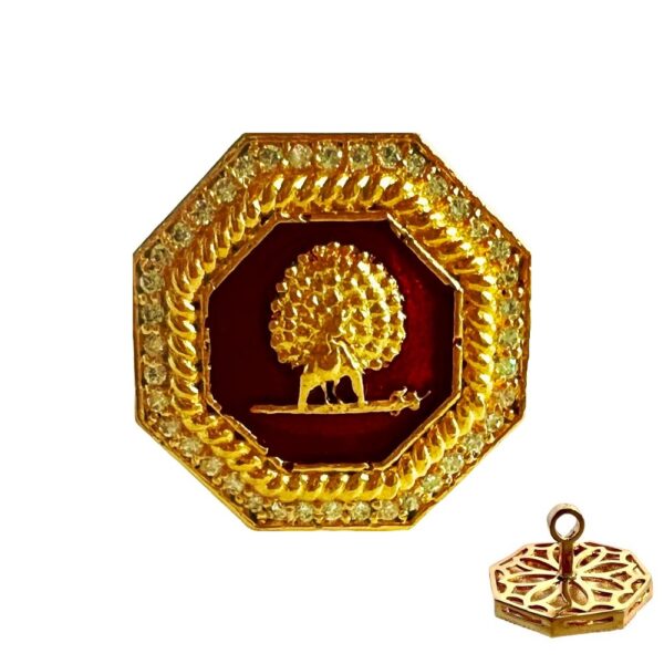 Mayo Octagon Gems Studded Mayoor Bandhgala Buttons - Burgundy