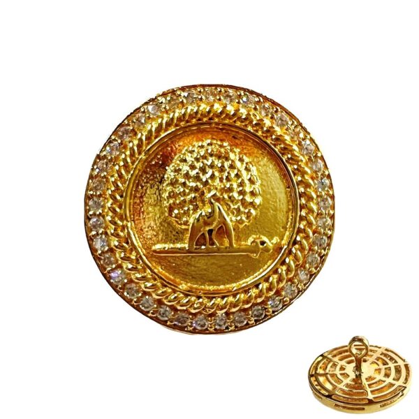 Mayo Gems Studded Mayoor Bandhgala Buttons - Golden