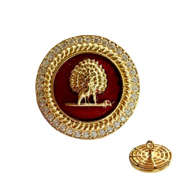 Mayo Gems Studded Mayoor Bandhgala Buttons - Burgundy