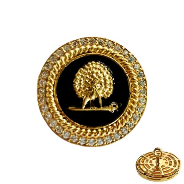 Mayo Gems Studded Mayoor Bandhgala Buttons - Black