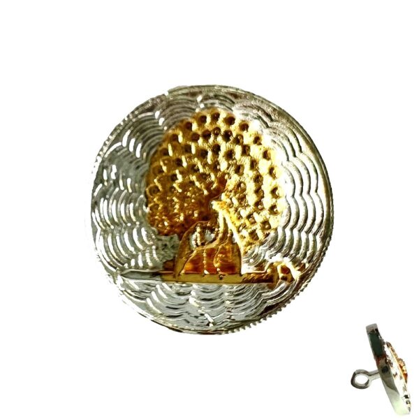 Imperial Golden Mayoor in Silver Bandhgala Buttons