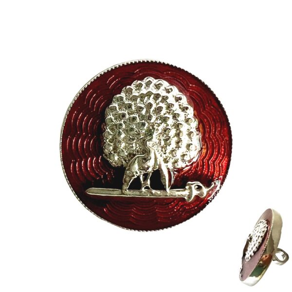 Imperial Scarlet Silver Mayoor Buttons