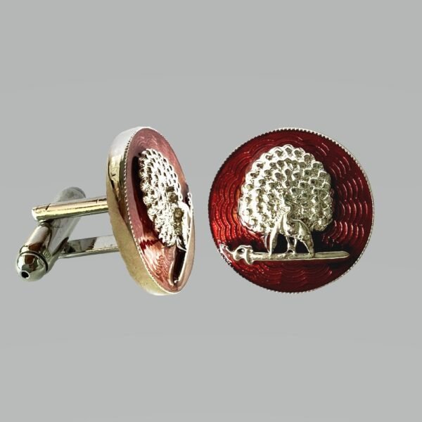 Imperial Scarlet Silver Mayoor Cufflinks