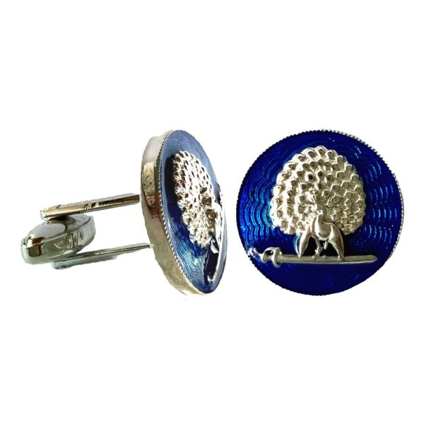 Imperial Blue Silver Mayoor Cufflinks